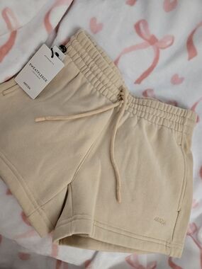 Aritzia Sweatfleece Drawstring Shorts - Beige